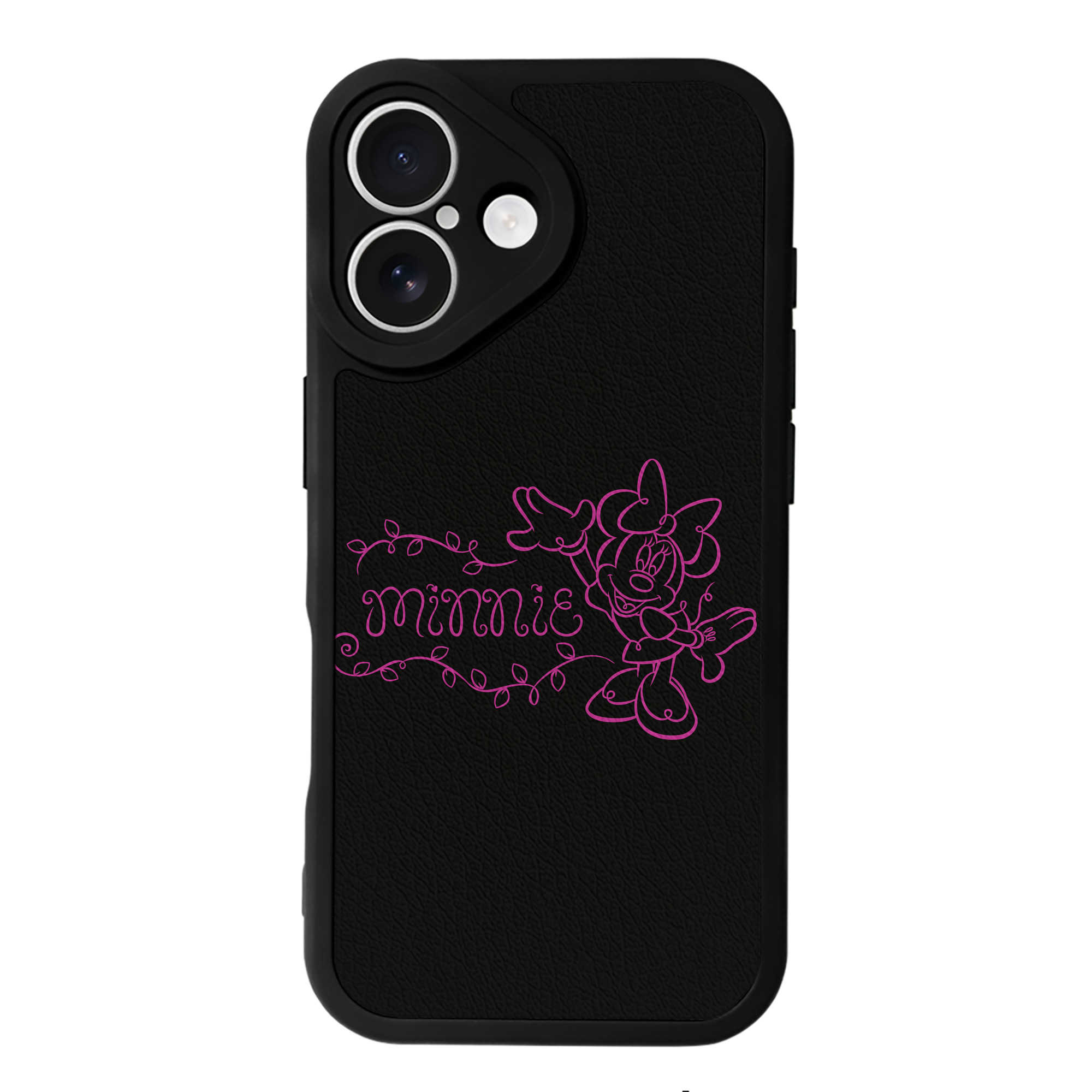 （画像用） ミッキーマウス Mickey Mouse 【iPhone 16シリーズ対応】シリコンスマホケース（レザー調） 材質：シリコン